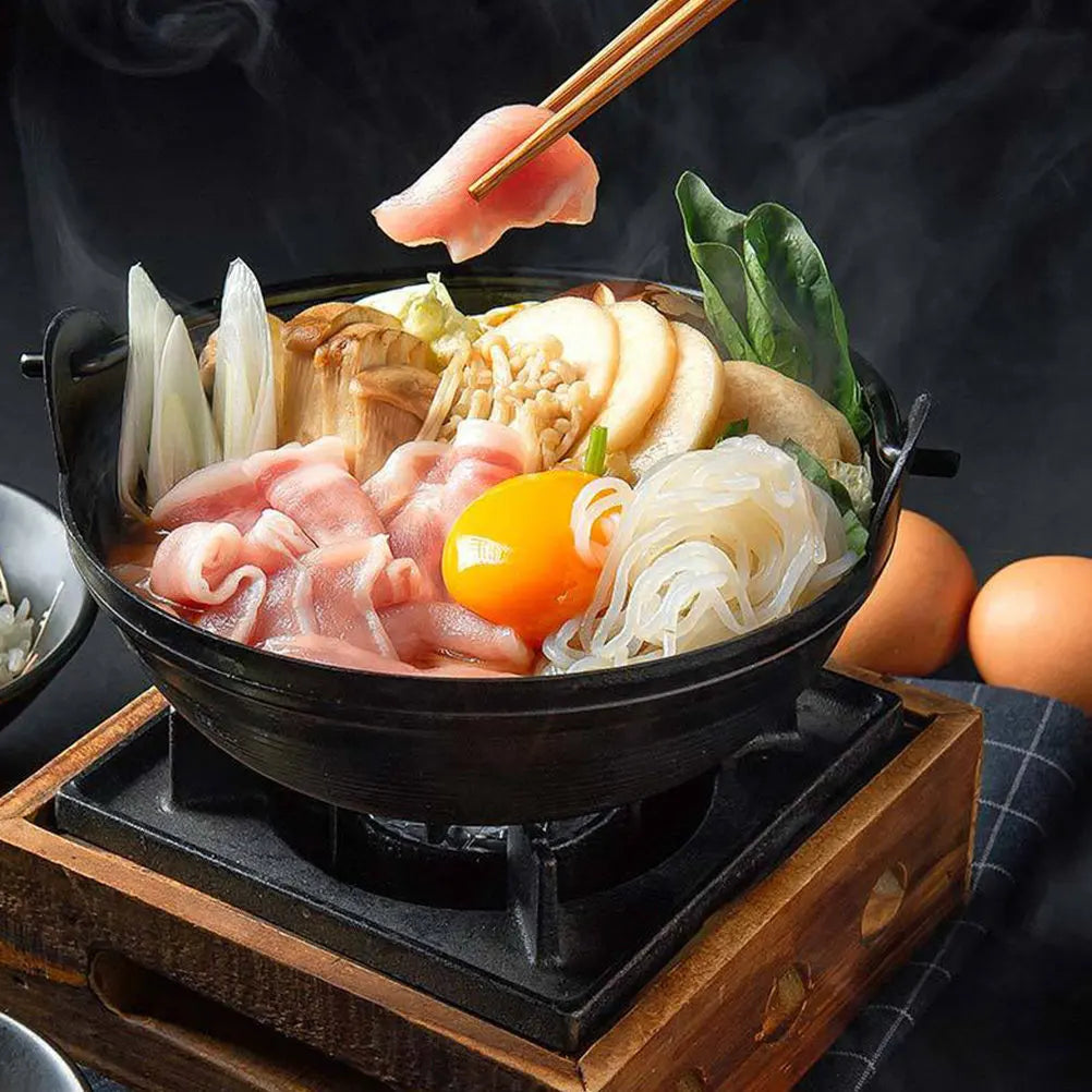 Japanese Hot Pot Cast Iron Stew Pot for Ramen Noodles Soup Cooking Portable Lightweight Camping Picnic Cookware Non Sticky High